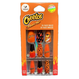 Cheetos Flamin' Hot Squareletto Vegan Faux Nail Set - 24 Pack - NWT